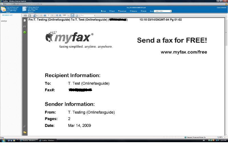 Testing MyFax 
Free